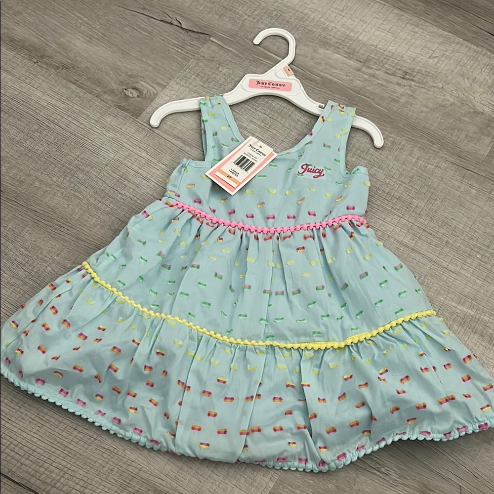 Juicy Couture Light Blue Kids Dress with Multicolor Details
